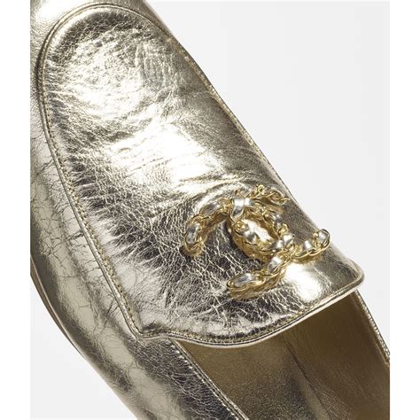 chanel womens gold loaferst g31961|Chanel moccasins for sale.